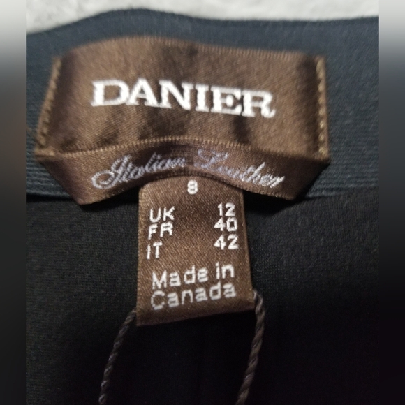 DANIER Slim Fit Pants with Leather Trim Size 8 or IT 42 / UK 12 - Picture 10 of 11